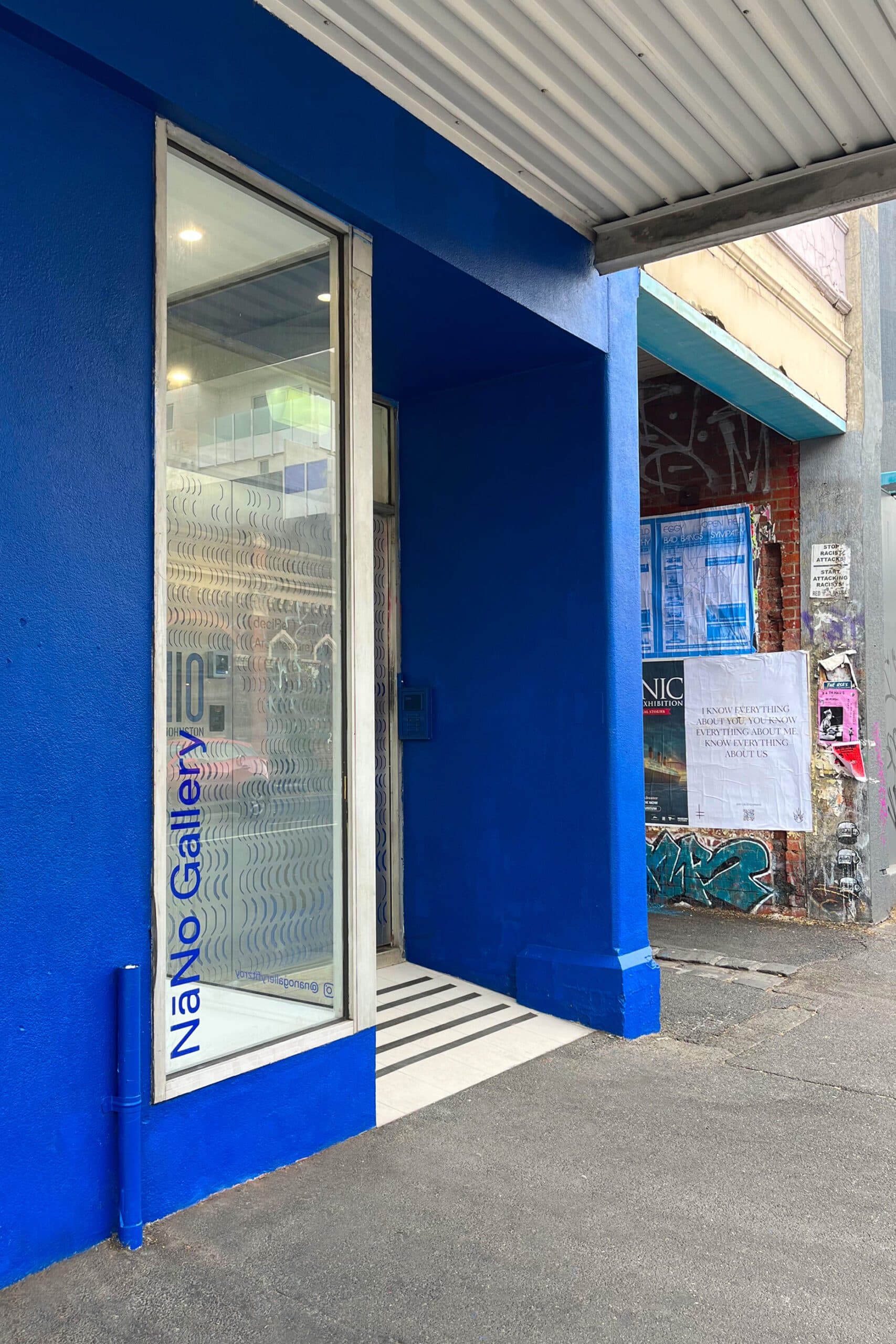 Blue entry way and window gallery