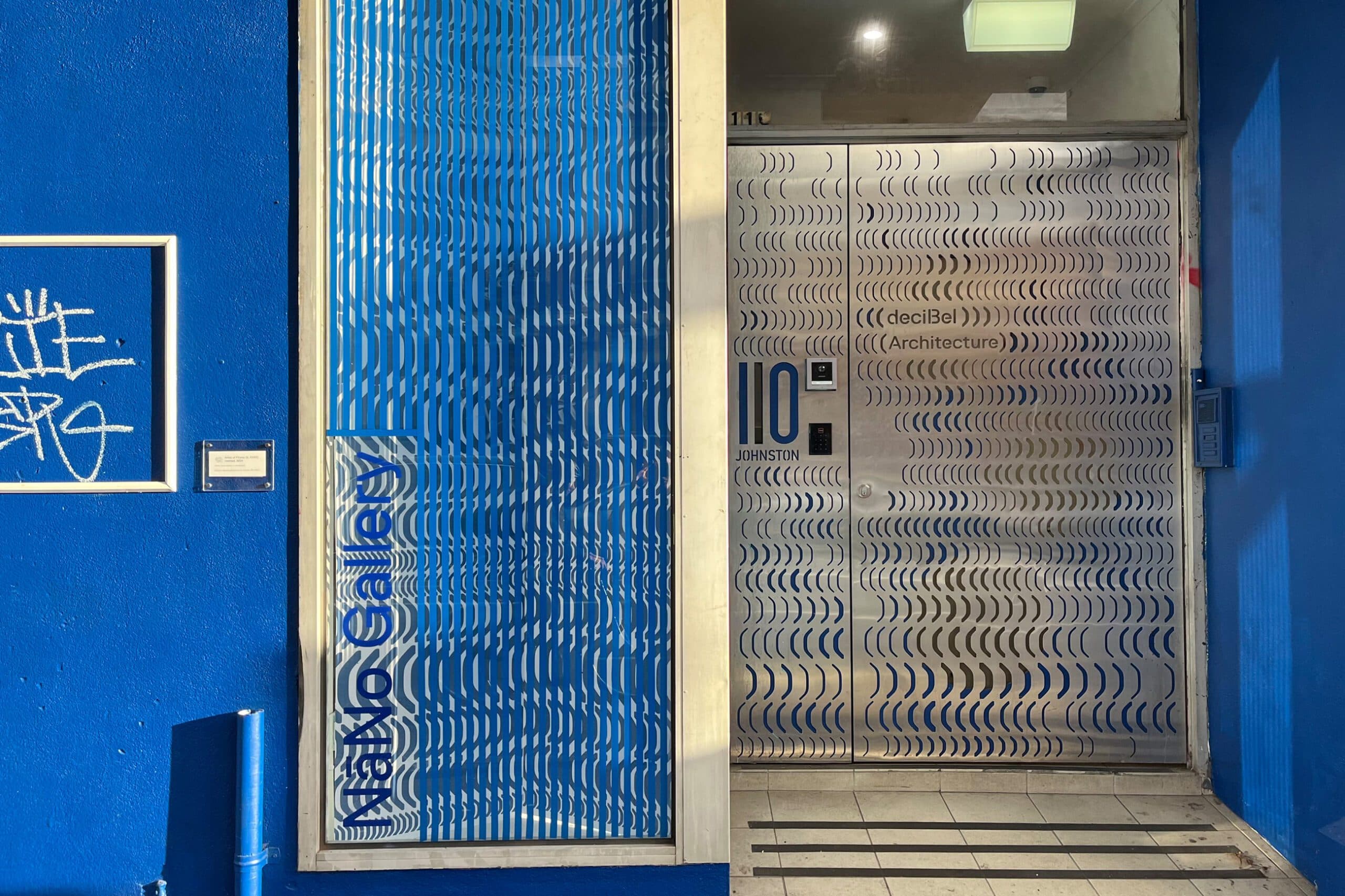 Blue entry way and window gallery