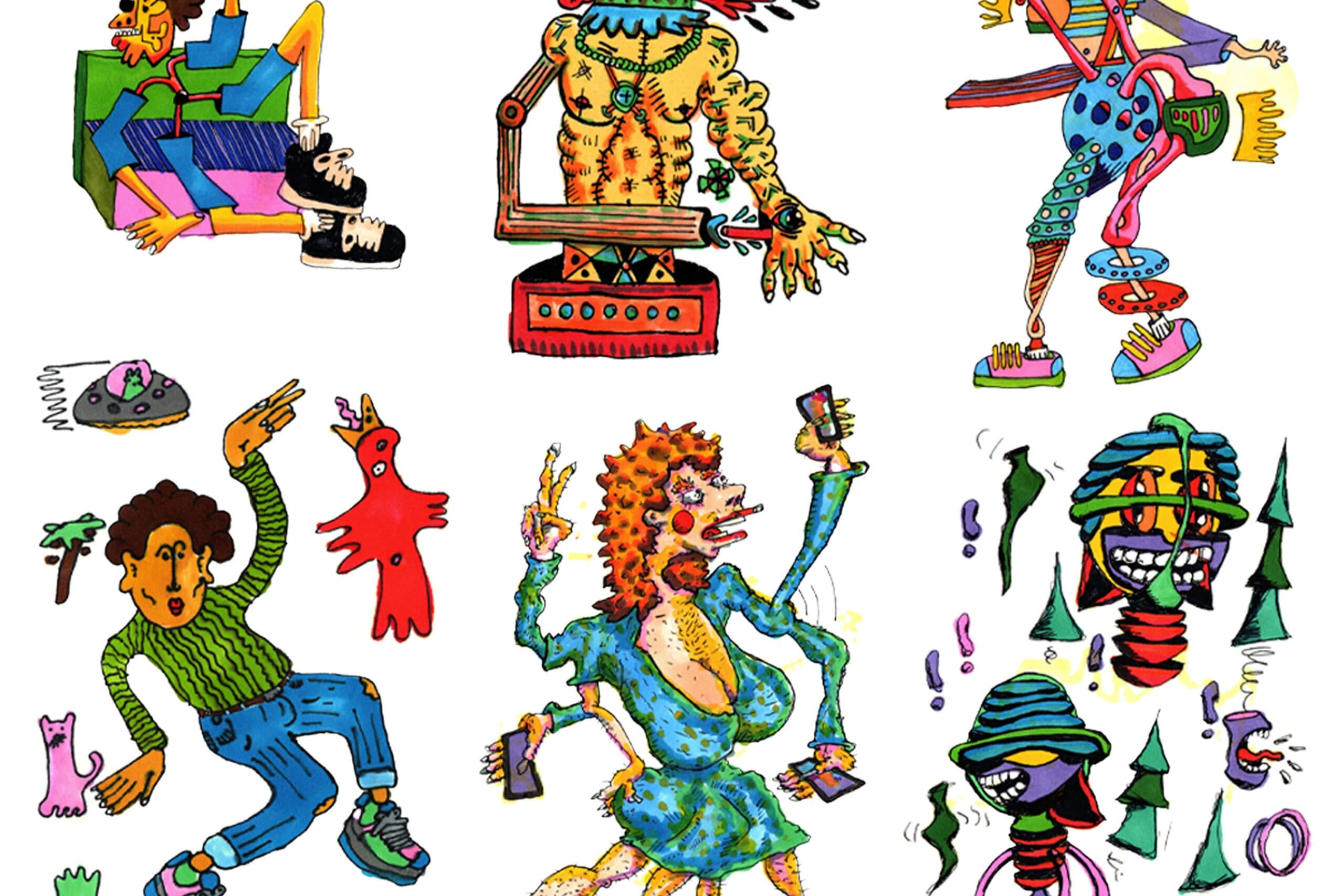Series of colourful illustrations