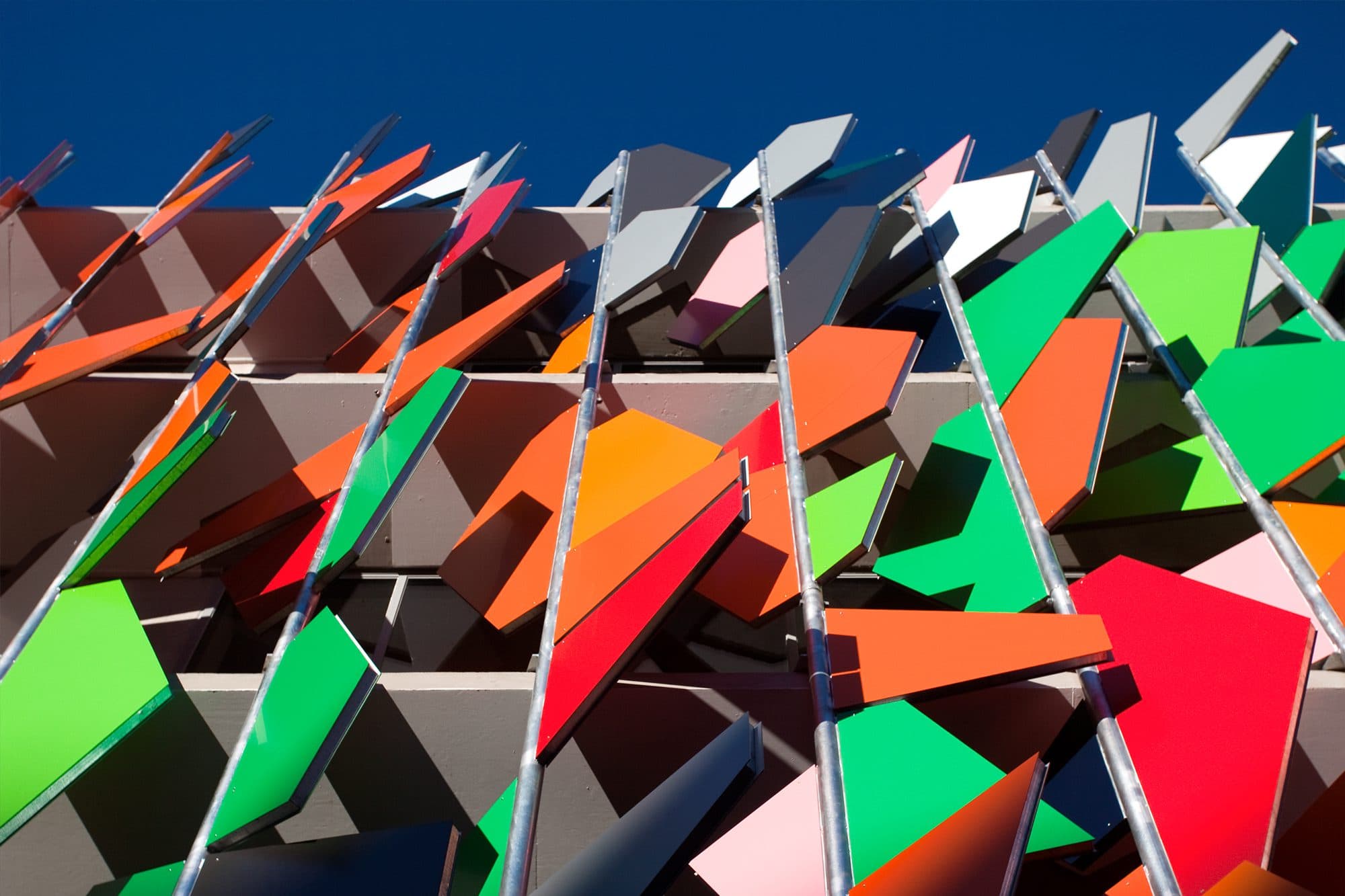Pixel Building's colourful facade.